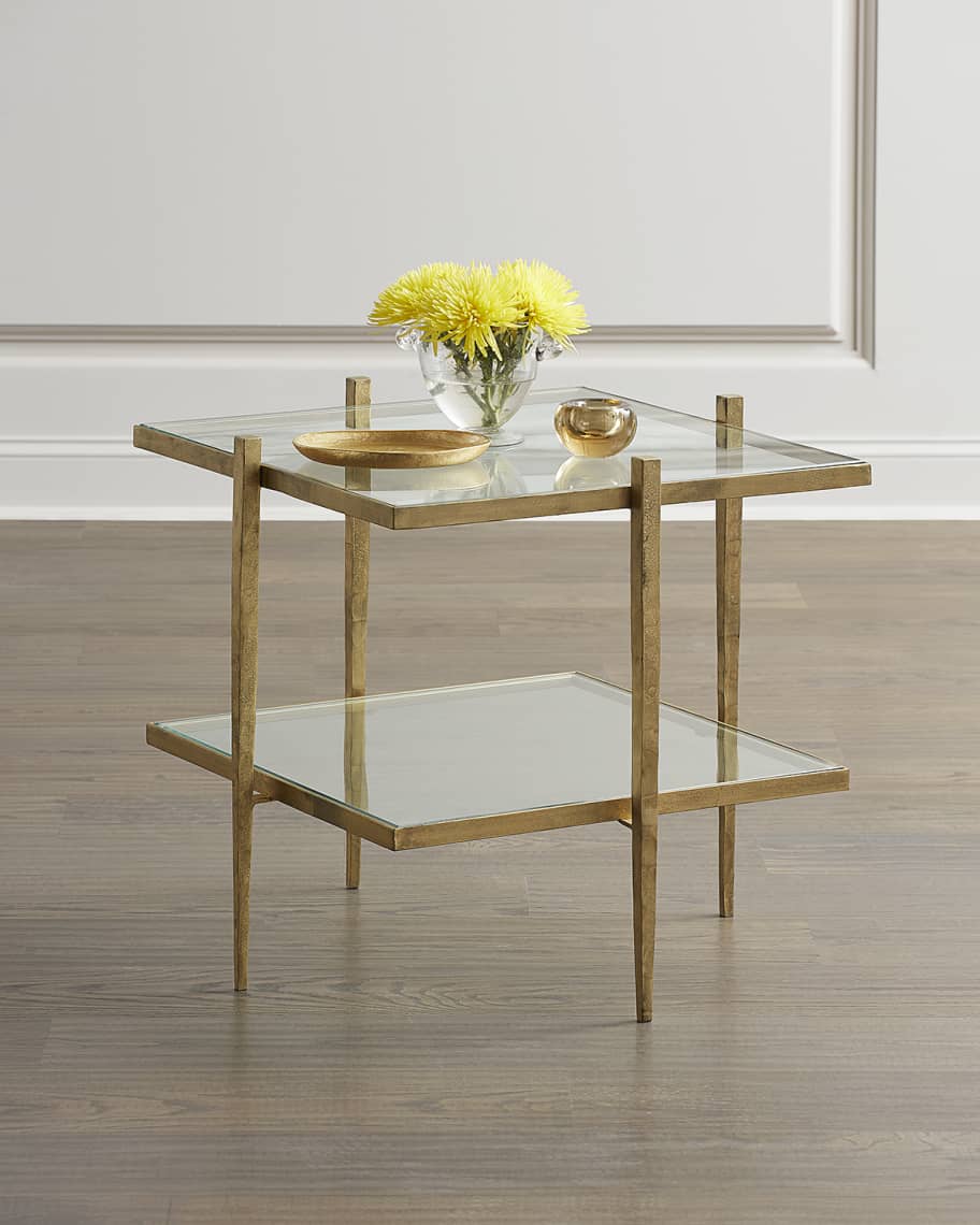 Image 1 of 2: Laforge Antiqued Gold End Table