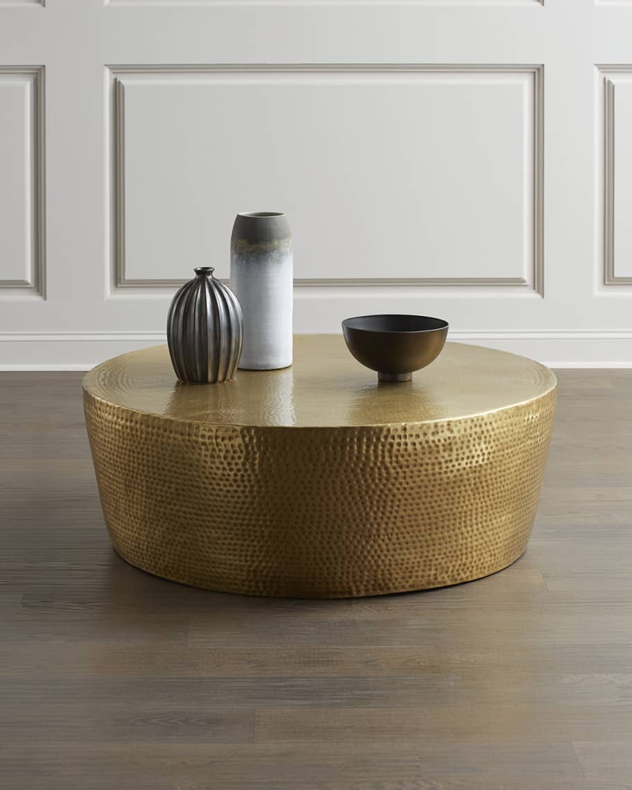 Bermuda hammered hot sale brass coffee table