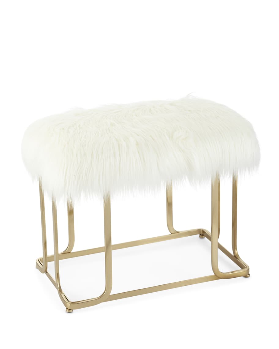 Image 2 of 3: Victor Faux Fur Bench