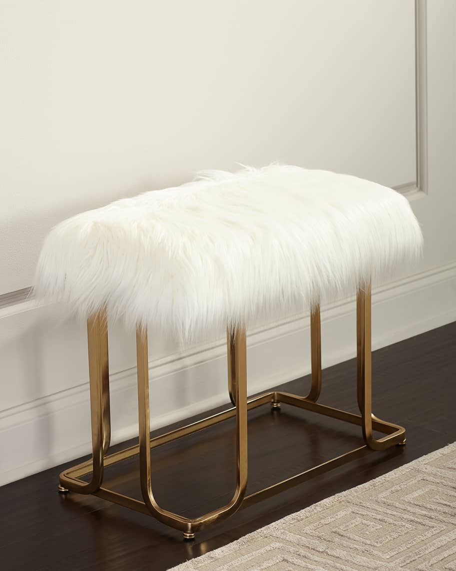 Image 1 of 3: Victor Faux Fur Bench