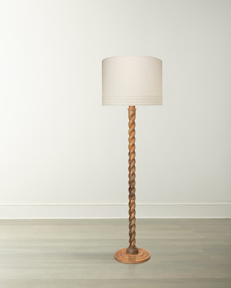 Image 1 of 2: Barley Twist Floor Lamp