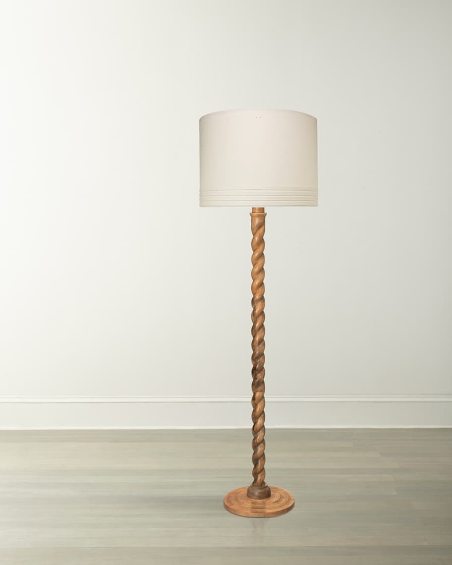 Wooden barley twist floor lamp top
