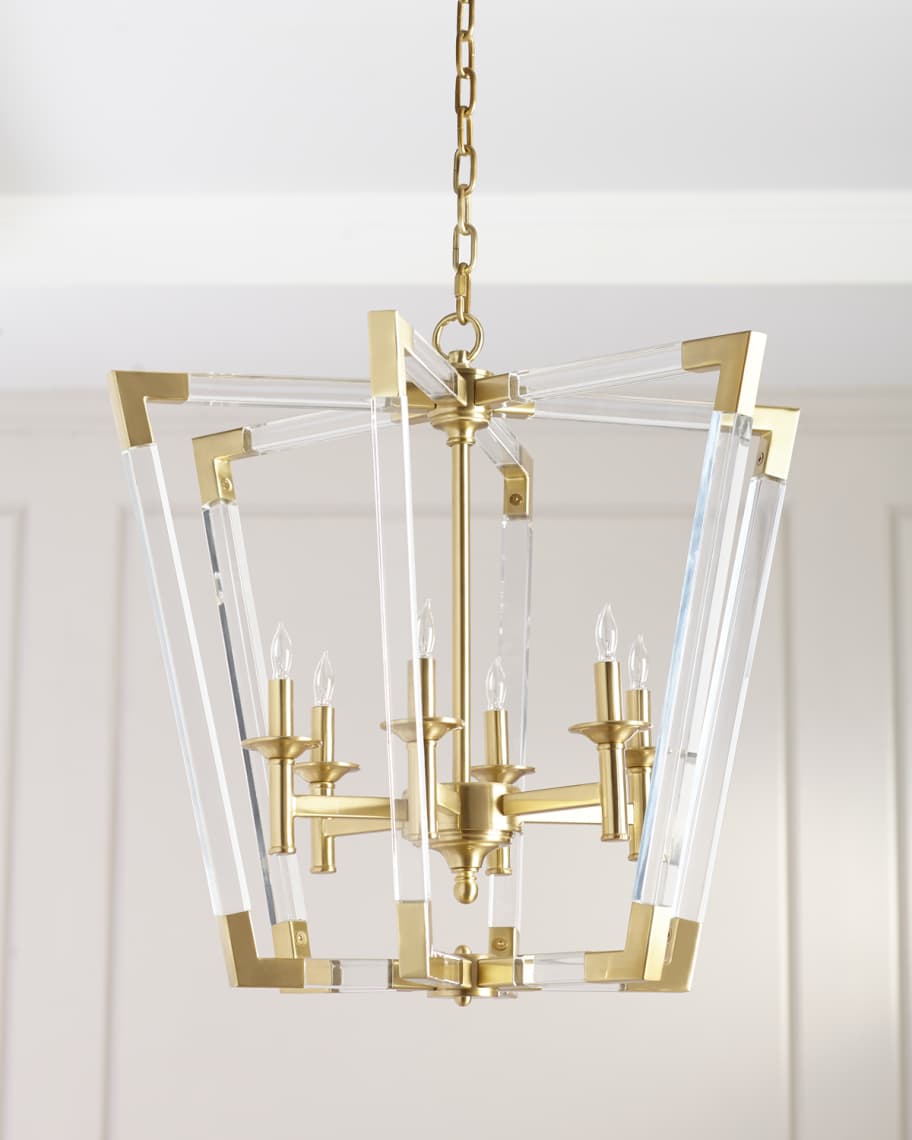 Lucite and sales brass chandelier