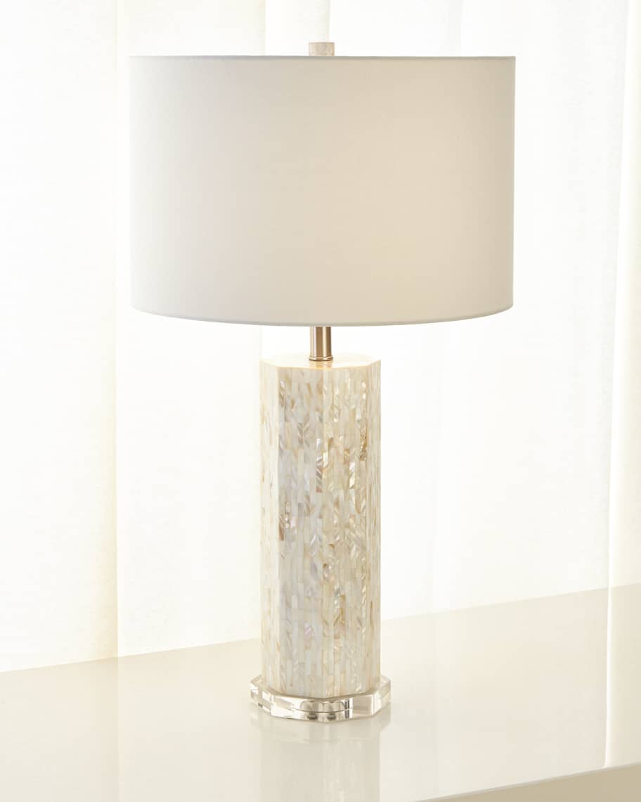 Image 2 of 2: Octagonal Mother-of-Pearl Table Lamp