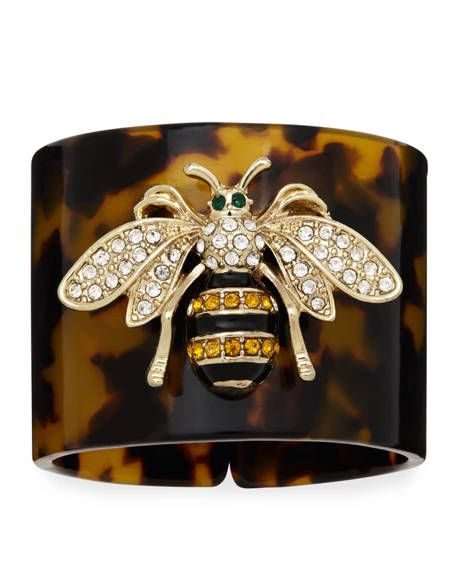 Image 1 of 2: Stripey Bee Resin Napkin Rings, Set of 4