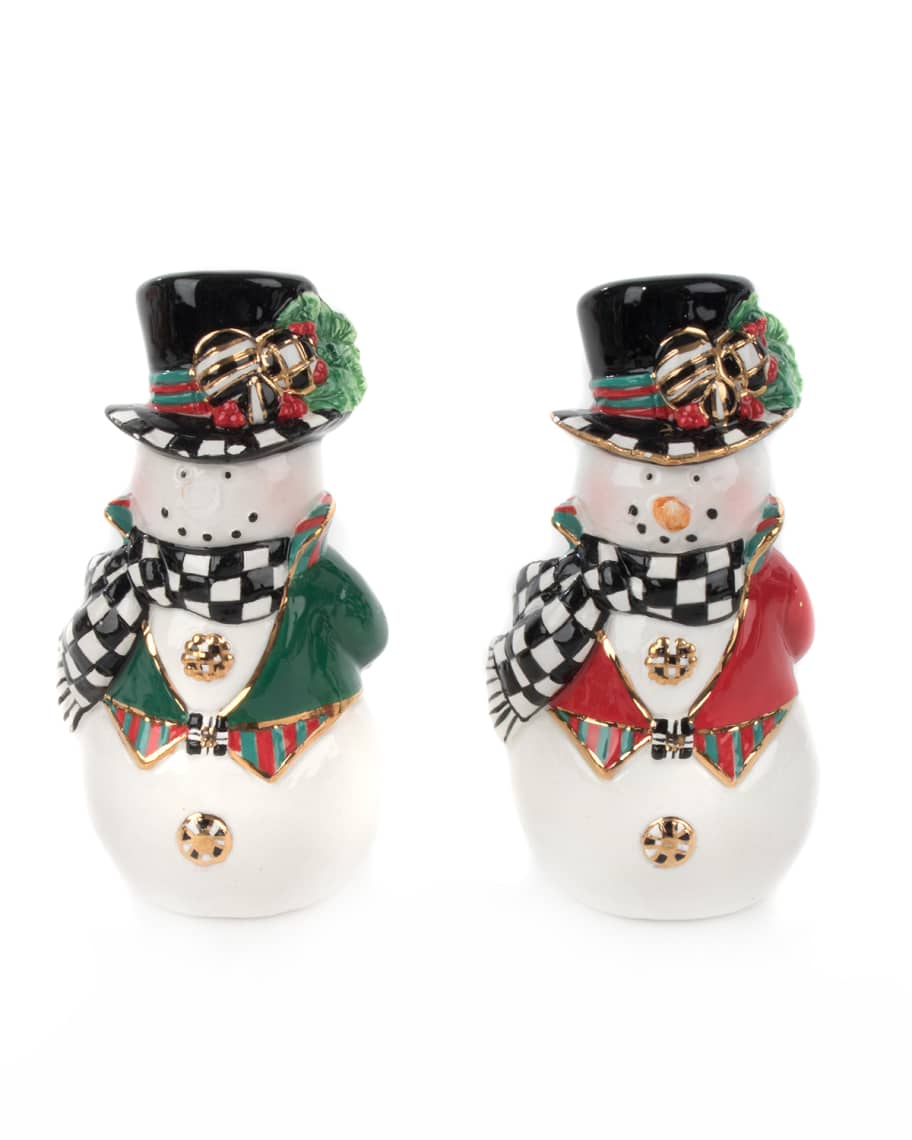 Image 1 of 2: Top Hat Snowman Salt & Pepper Shakers