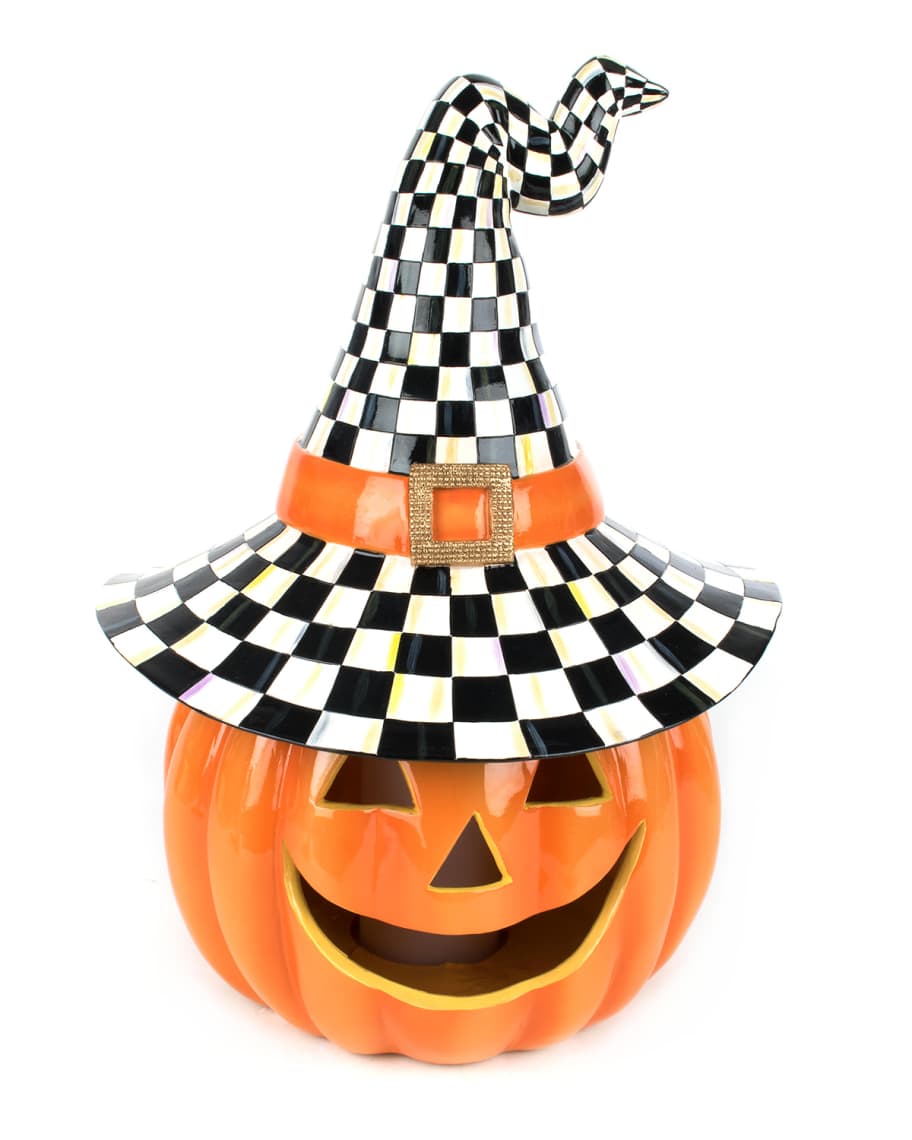 MacKenzie-Childs Illuminated Happy Jack-O-Lantern | Horchow