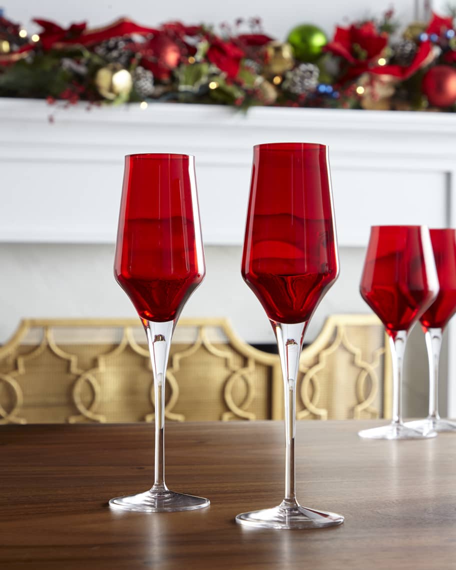 Vietri Cotessa Red Champagne Flute Horchow