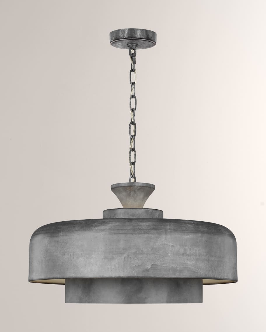 Visual Comfort Studio 1- Light Pendant Weathered Galvanized Haymarket By  Ellen Degeneres