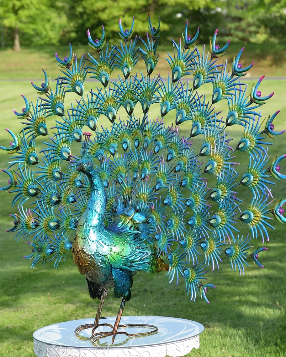 Image 2 of 3: Large Colorful Peacocks, Set of 2