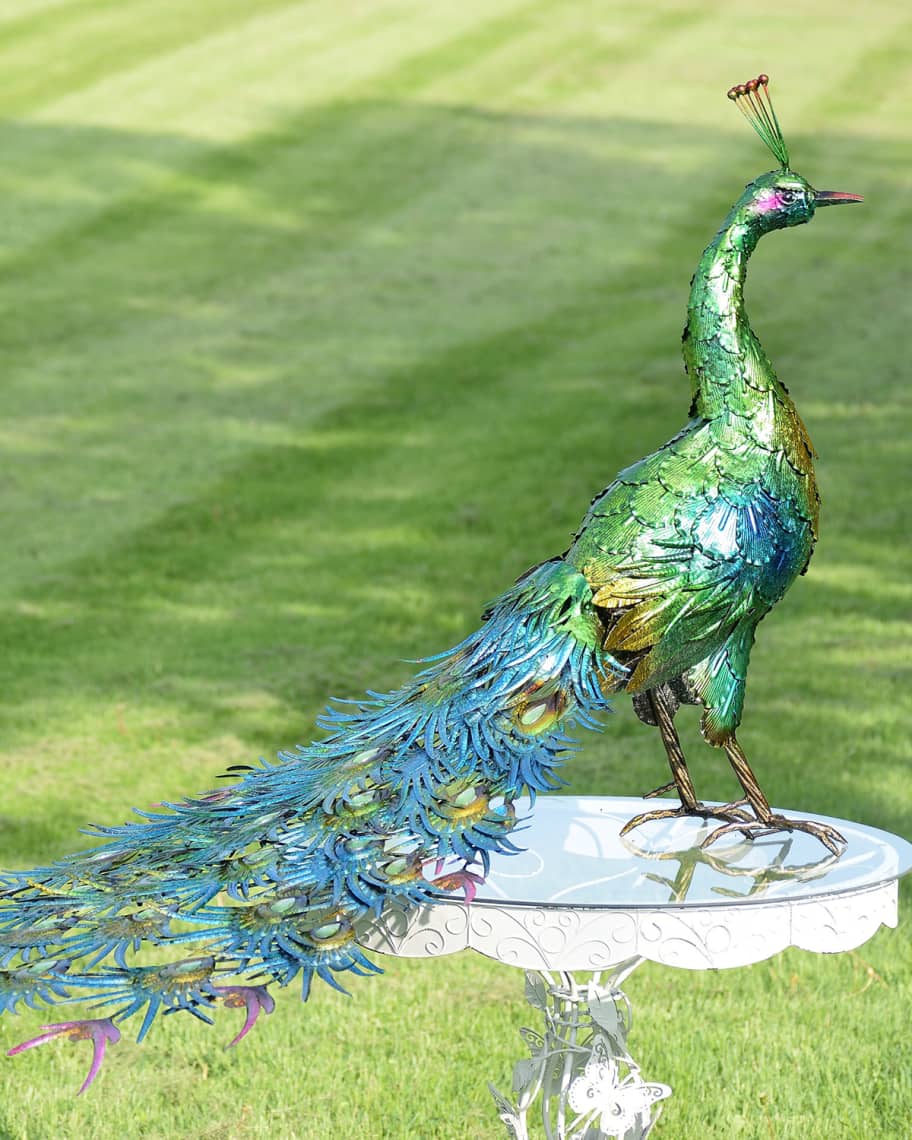 Image 3 of 3: Large Colorful Peacocks, Set of 2