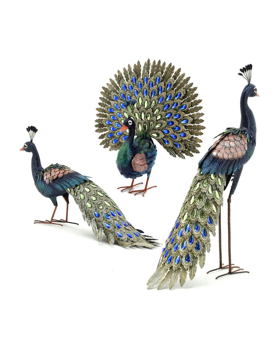 Image 1 of 3: Assorted Peacocks, Set of 3