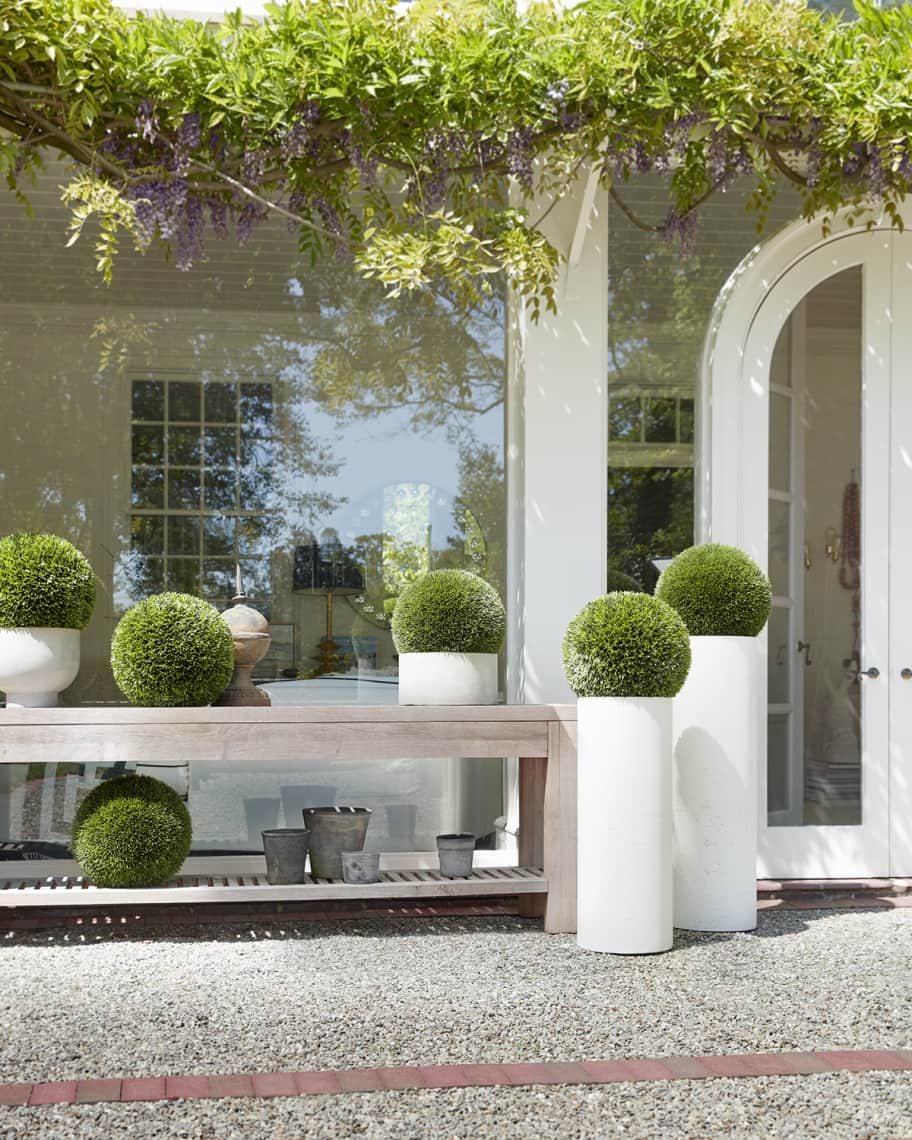 Image 1 of 1: Boxwood Ball in Tall Resin Planter