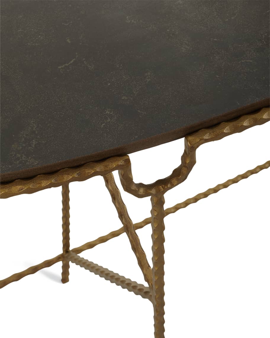 Image 3 of 3: Blue Stone Console Table