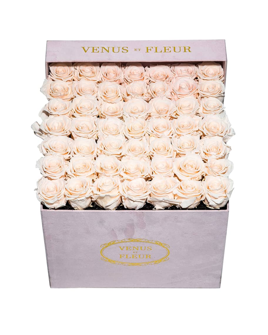 Venus ET Fleur Suede Large Square Rose Box Horchow