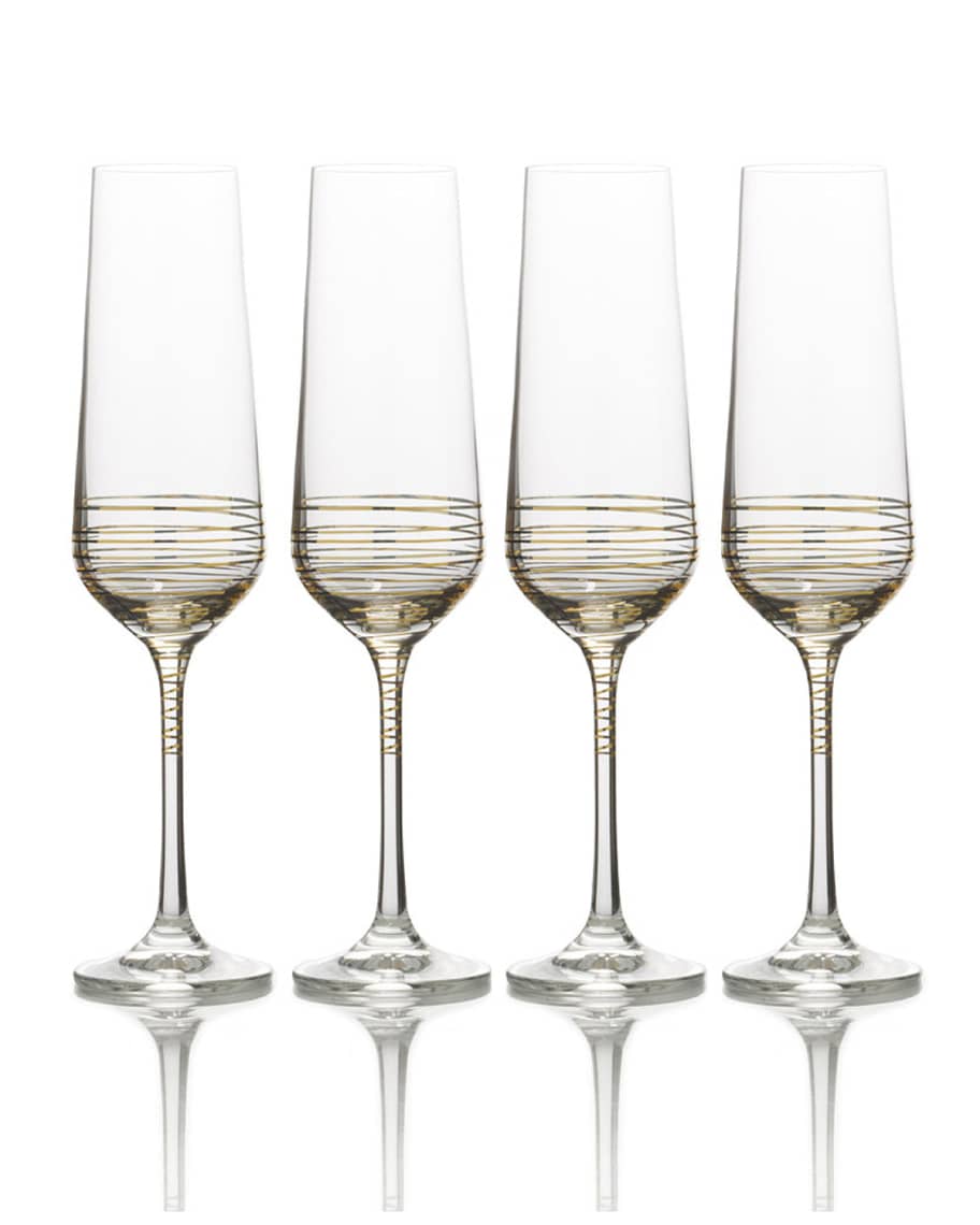 Image 1 of 1: Electric Boulevard Champagne Flutes, Set of 4