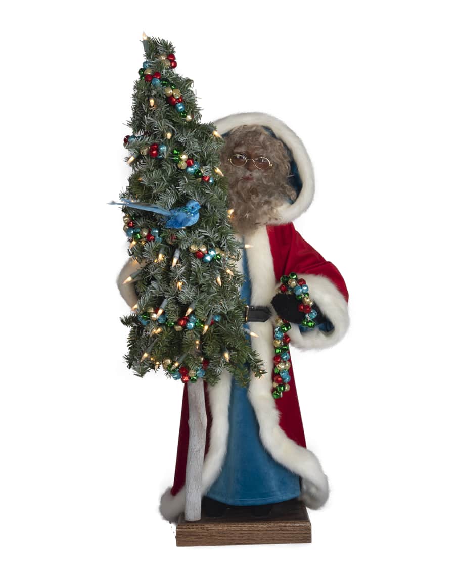 Image 1 of 1: Merry & Bright African American Santa, 29"