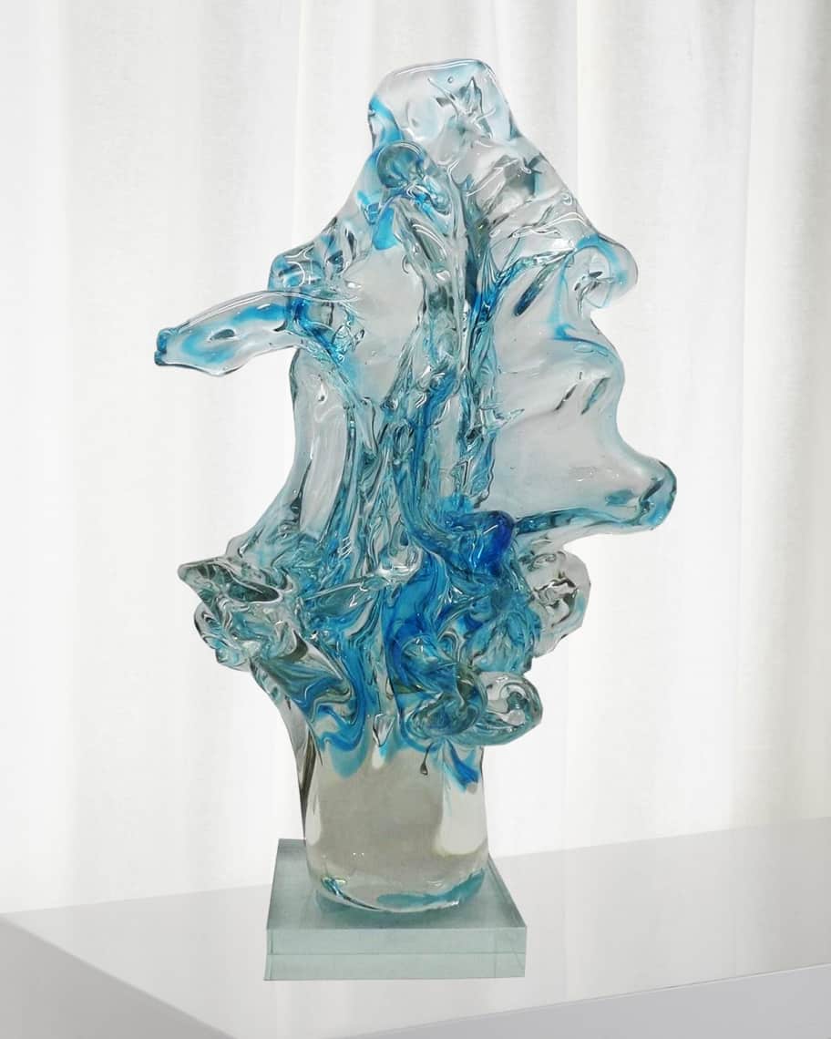 Image 1 of 1: Blue Art Glass Sculpture