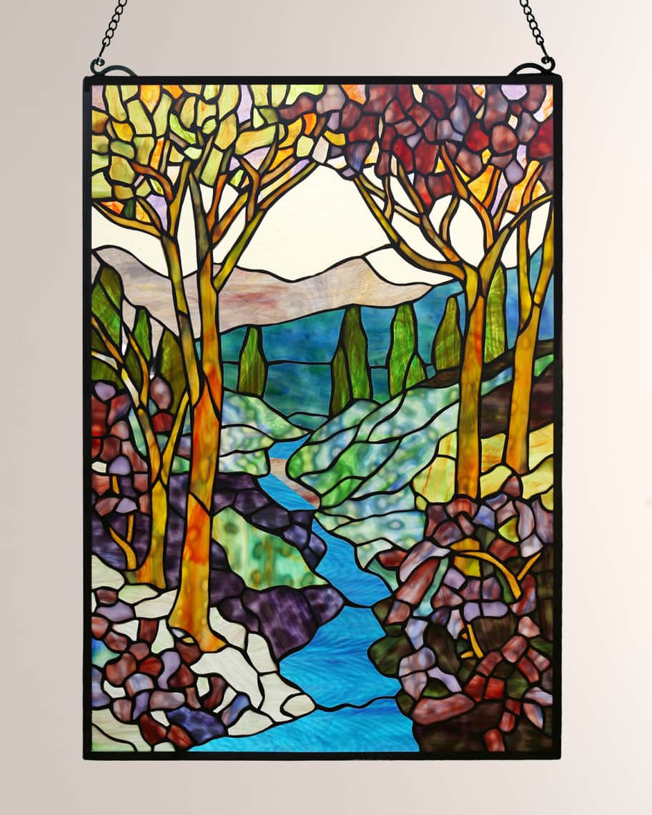Image 1 of 1: Tiffany Landscape Window Panel