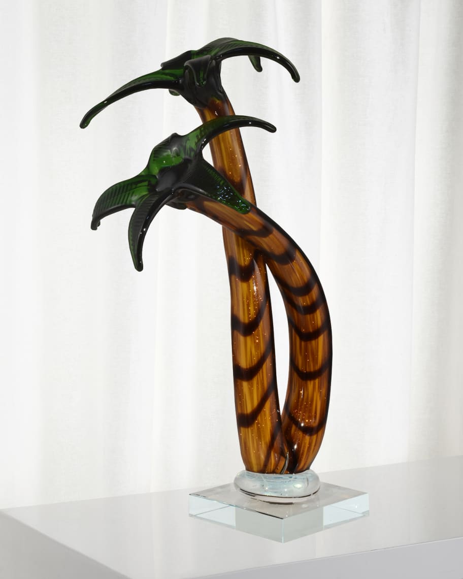 Image 1 of 1: Palm Tree Art Glass Sculpture