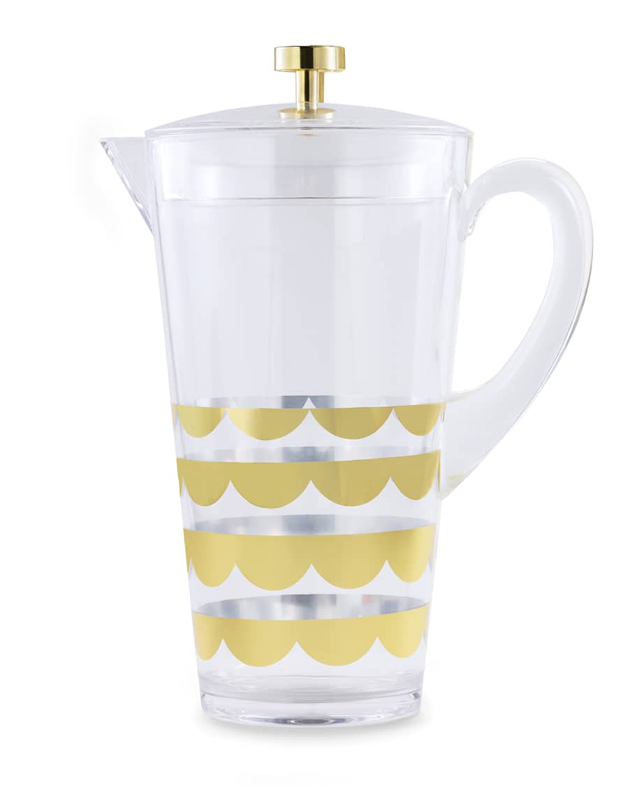 Image 1 of 1: gold scallop acrylic pitcher
