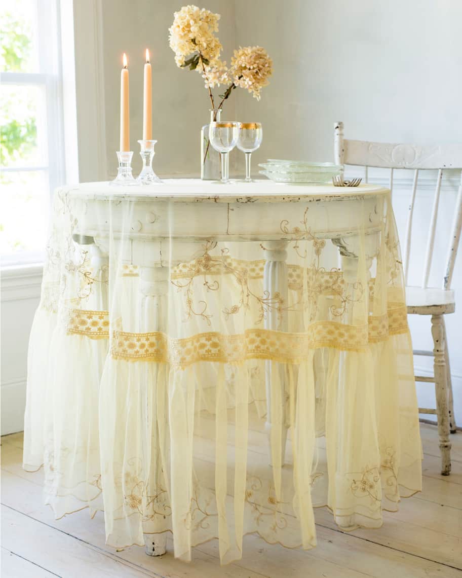 Image 1 of 1: Beloved Embroidered Round Tablecloth