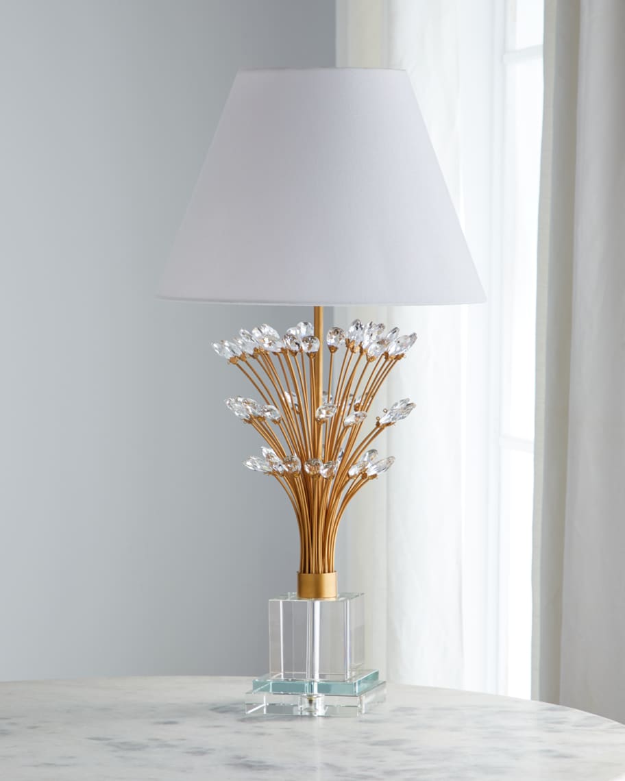 Image 1 of 3: Crystal Spray Table Lamp