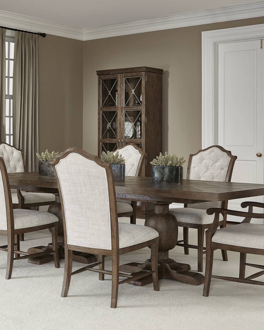 Image 1 of 5: Rustic Patina Double Pedestal Dining Table