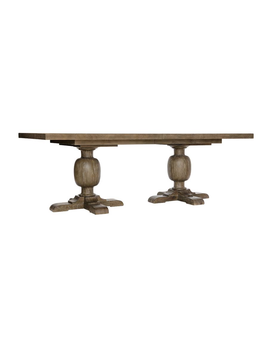 Image 2 of 5: Rustic Patina Double Pedestal Dining Table