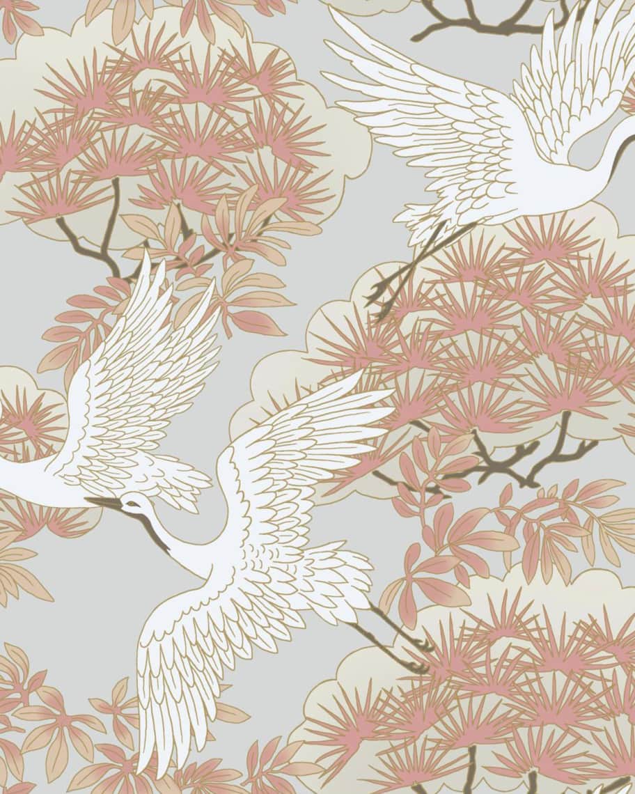 Image 2 of 3: Sprig & Heron Wallpaper