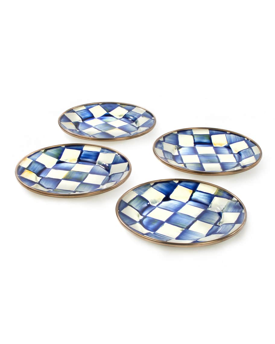 Image 2 of 2: Royal Check Canape Plates, Set of 4