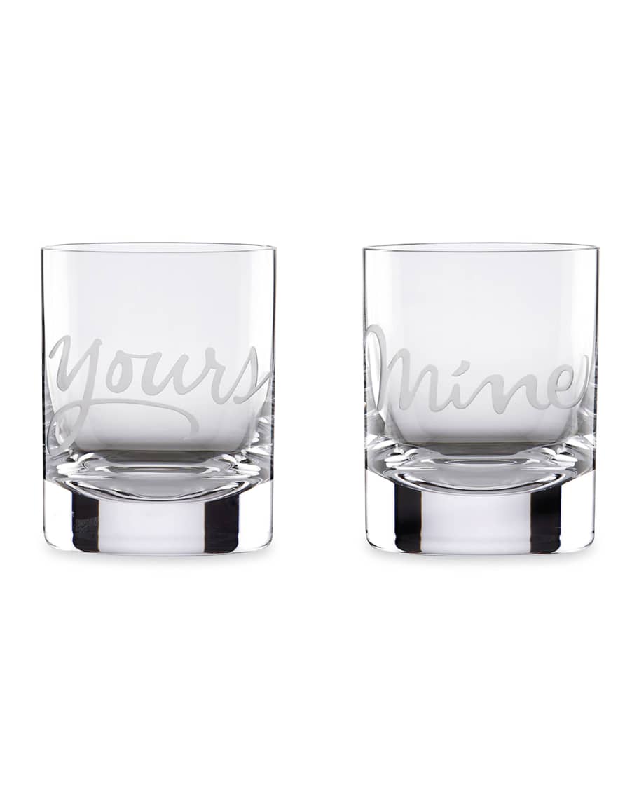 Image 1 of 1: two of a kind yours & mine double old-fashioned glasses