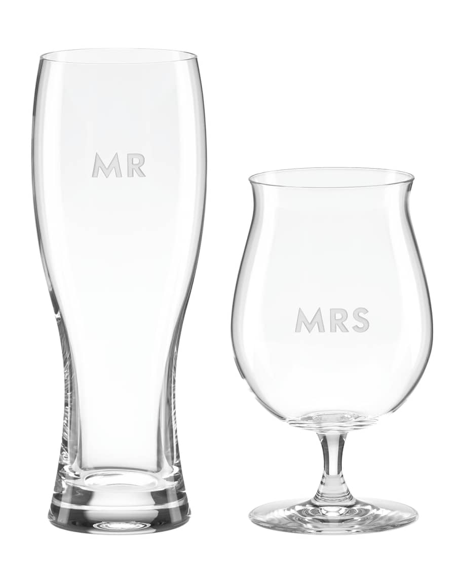 Mr and mrs pint glasses clearance