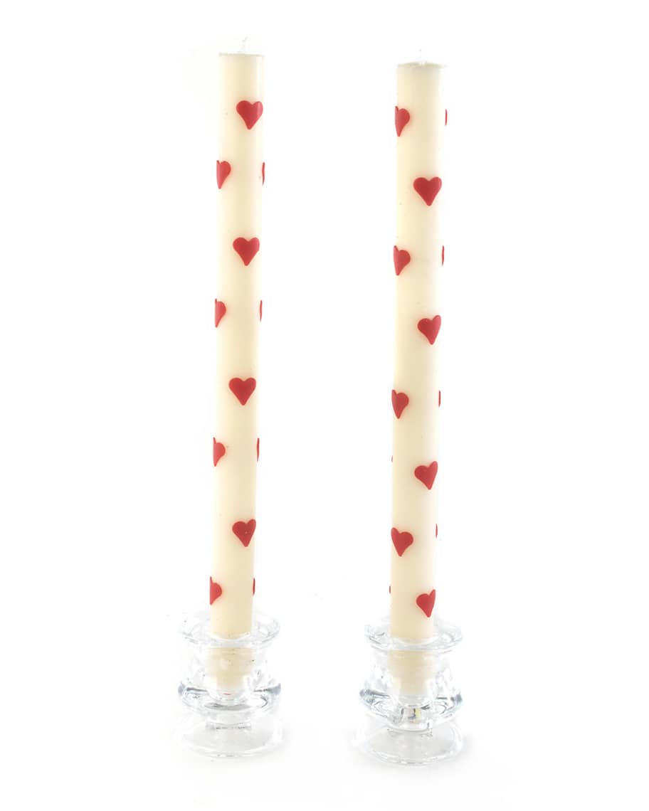 Image 1 of 1: Heart Dinner Candles, Set of 2