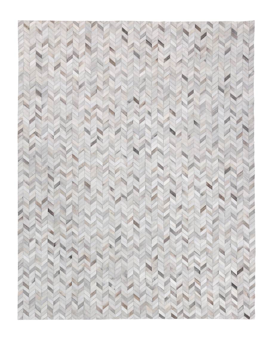 Image 2 of 5: Burket Hand-Stitched Hair Hide Rug, 10' x 14'