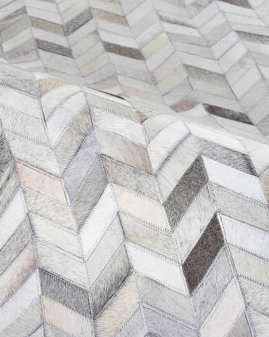 Image 3 of 5: Burket Hand-Stitched Hair Hide Rug, 10' x 14'