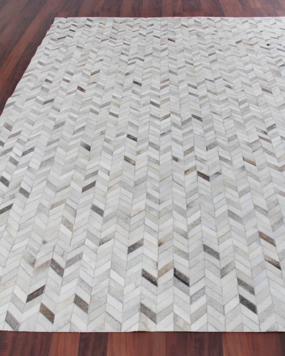 Image 1 of 5: Burket Hand-Stitched Hair Hide Rug, 10' x 14'