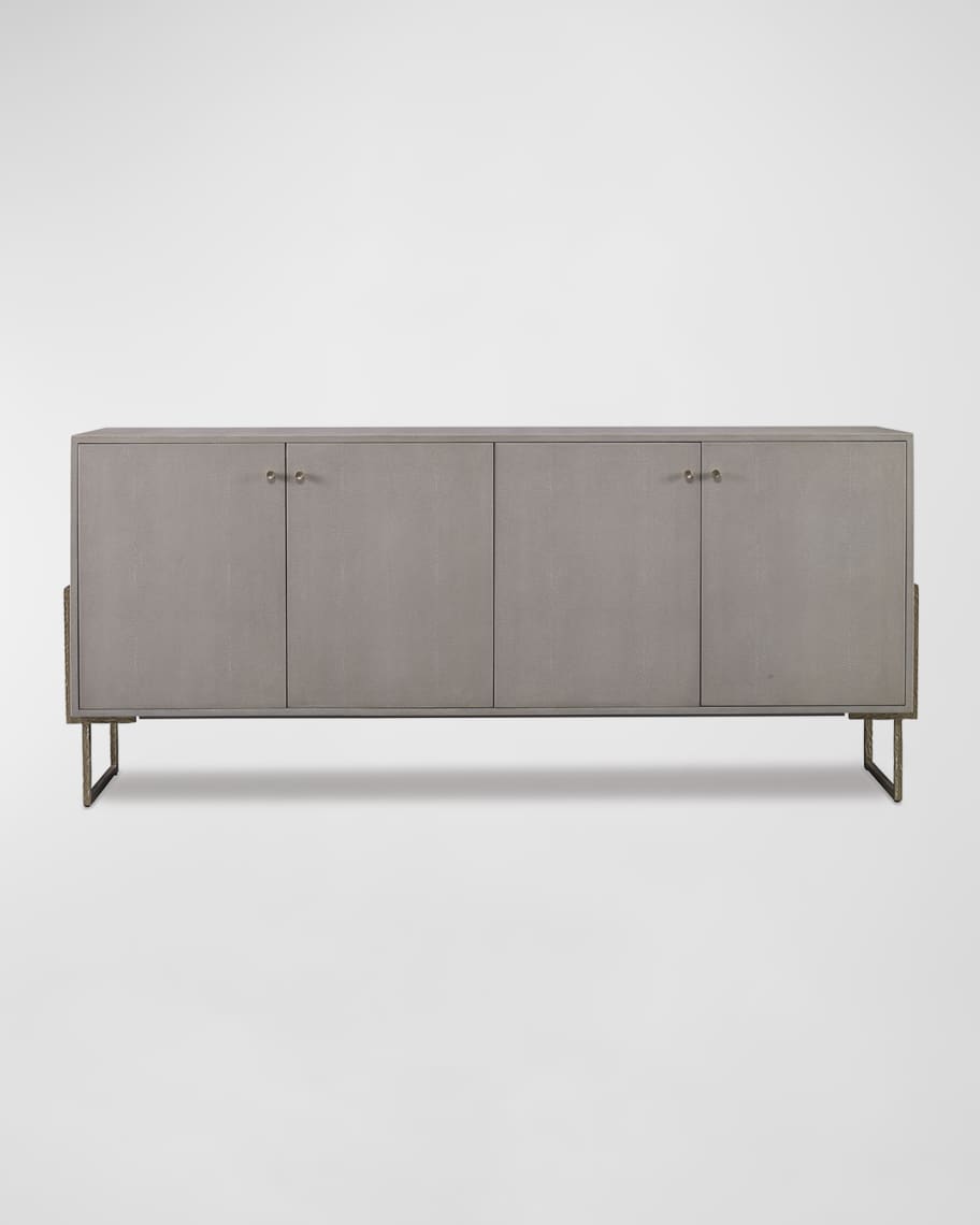 Image 2 of 2: Laurent Faux Shagreen Credenza