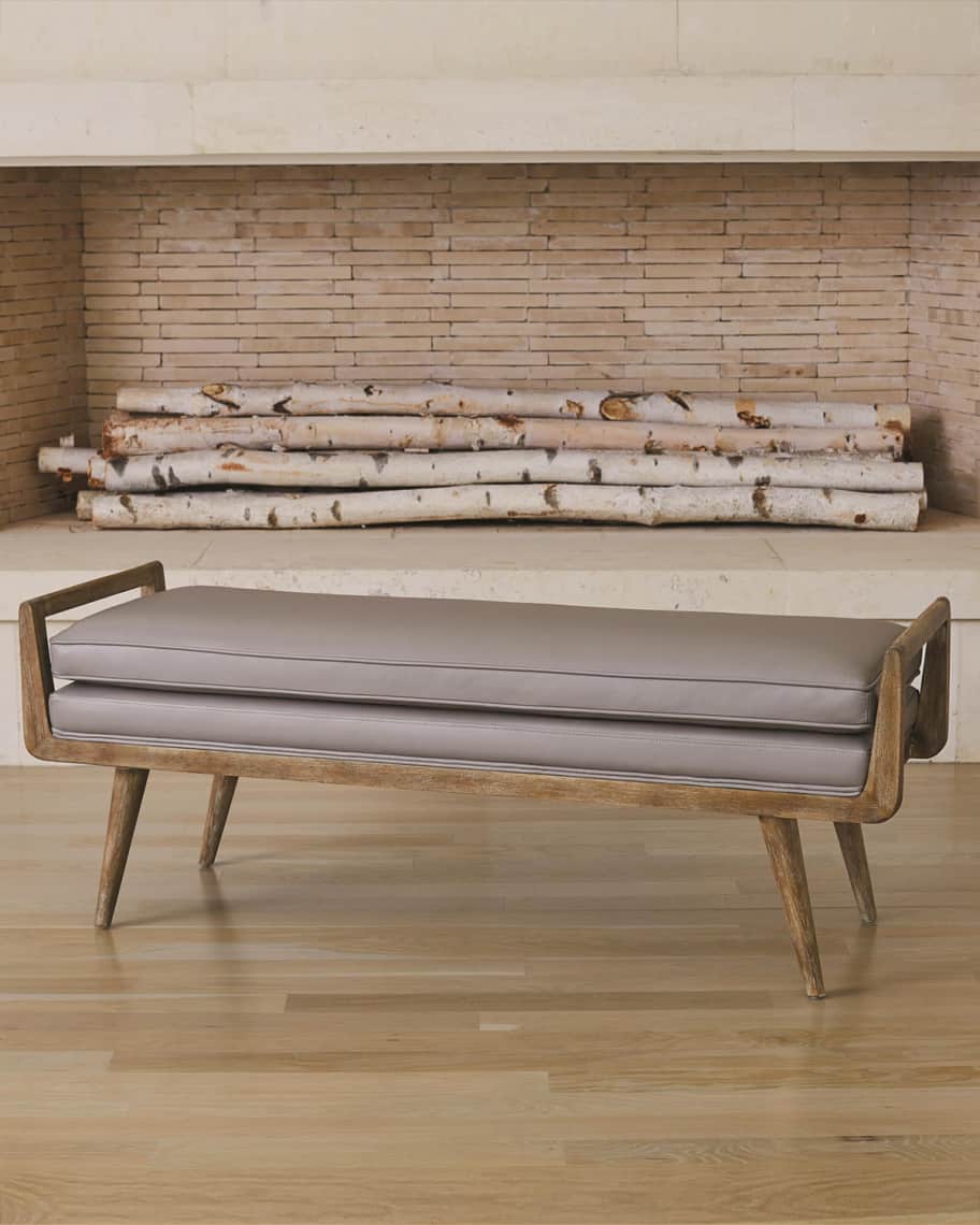 Image 1 of 1: Lucas Leather Bench