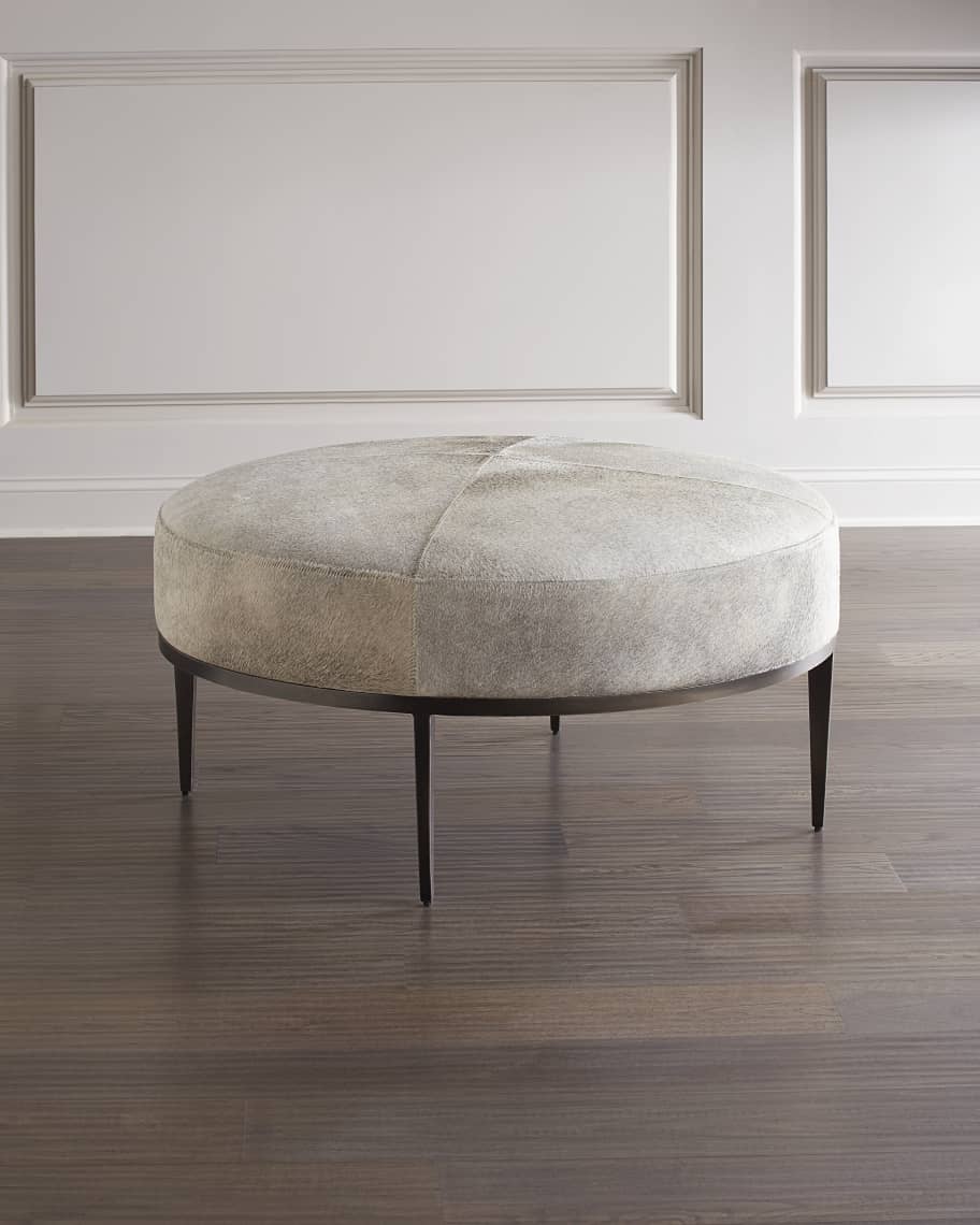 Hair on hide ottoman coffee table discount