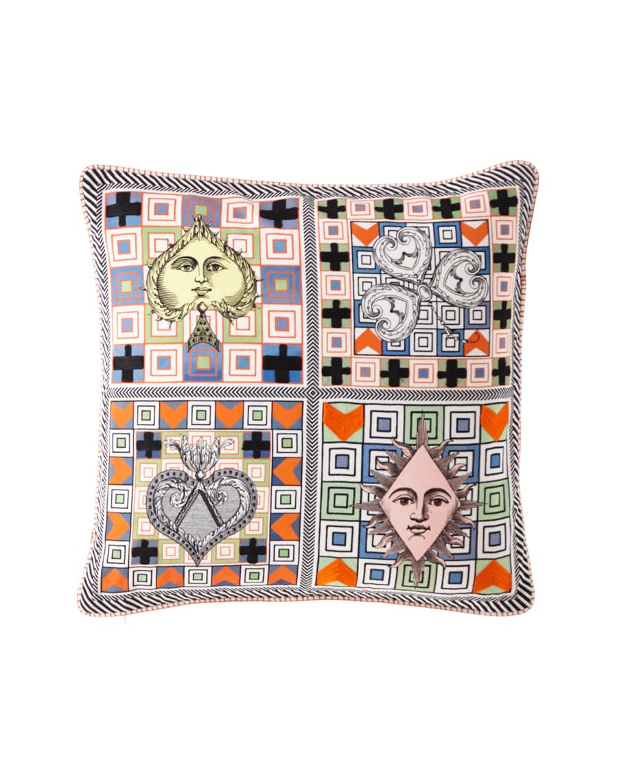 Image 1 of 3: Poker Face Multicolor Pillow