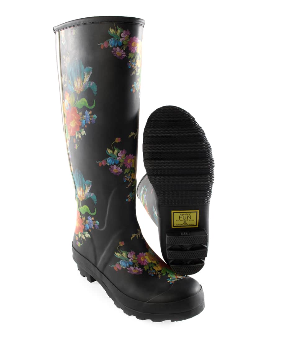 Image 3 of 3: Flower Market Garden/Rain Boots, Size 7