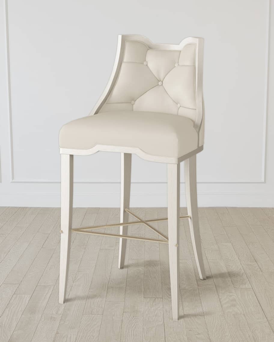 Image 1 of 1: Logan Antique White/Milk Bar Stool