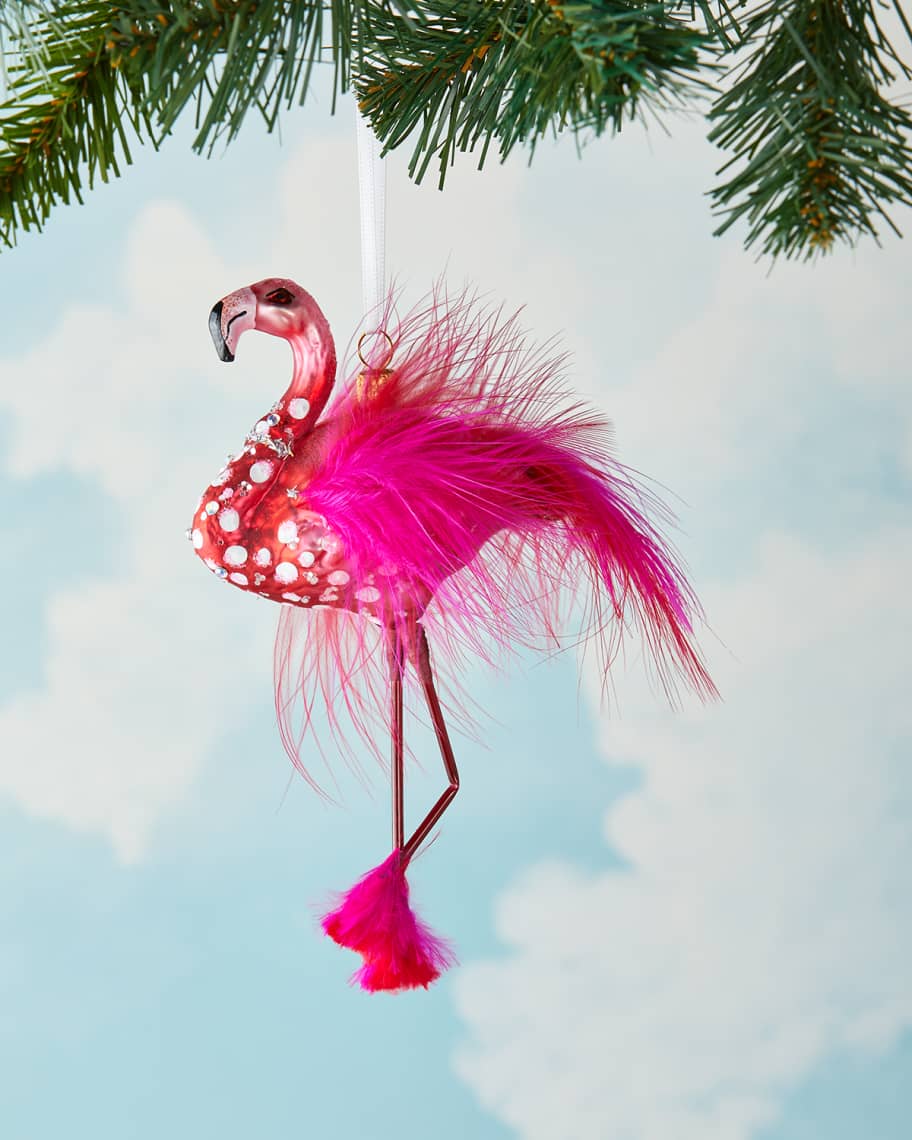 Image 1 of 1: Flamingo Christmas Ornament