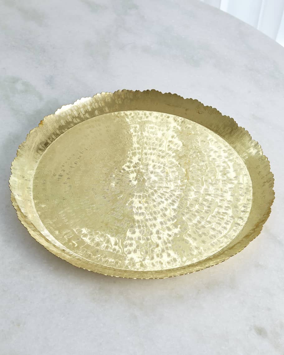 Image 2 of 2: Hammered Round Tray