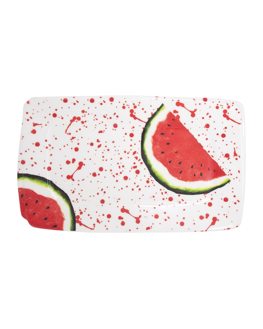 Image 1 of 1: Melamine Fruit Watermelon Rectangular Platter