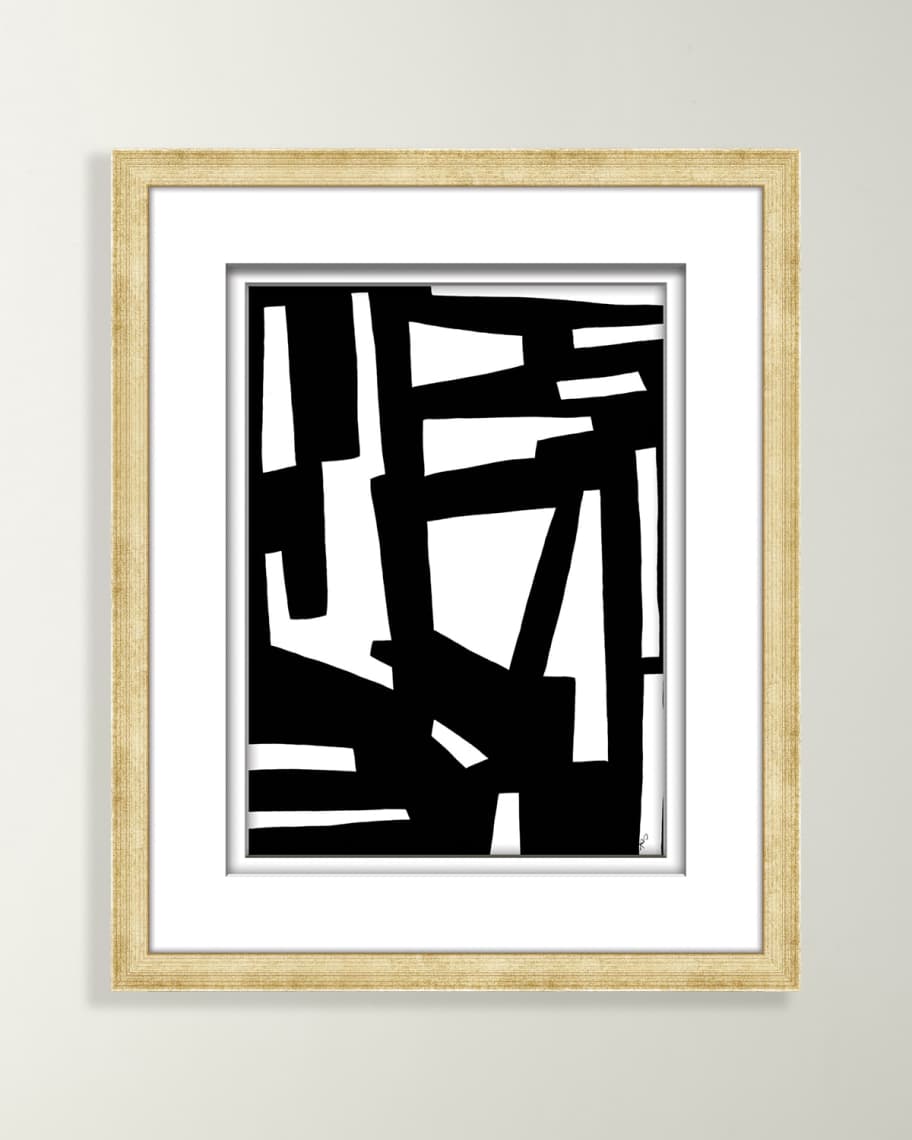 Image 2 of 2: Black/White Abstract Art - 4