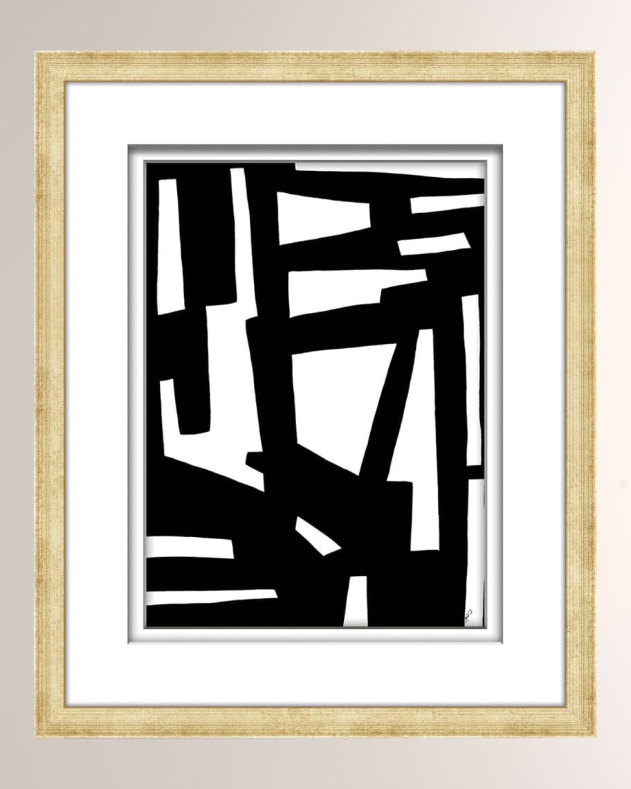 Image 1 of 2: Black/White Abstract Art - 4