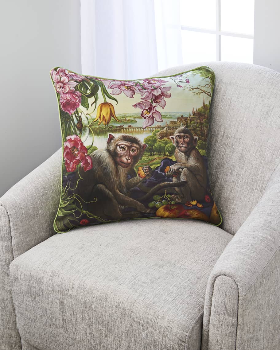 Image 1 of 1: Monkey Falling In My Dream Accent Pillow