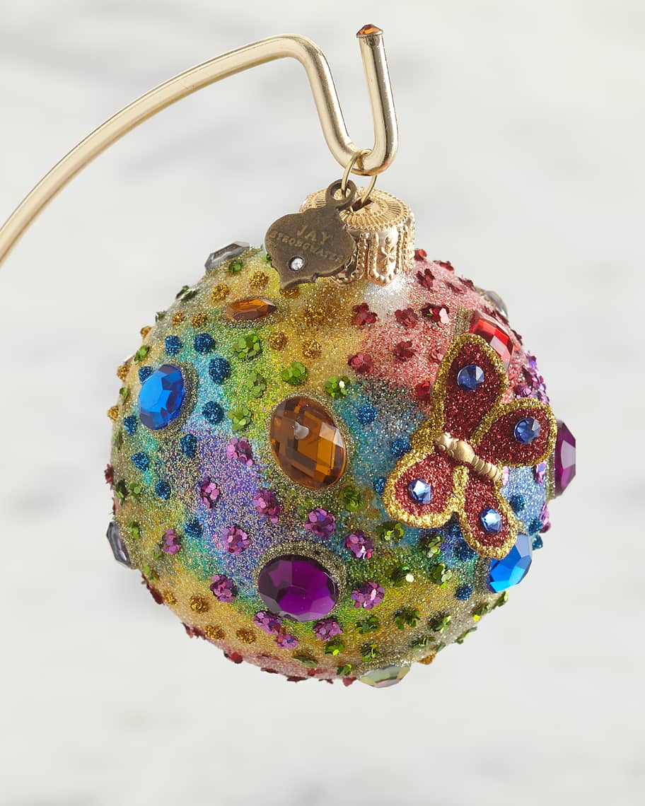 Image 1 of 2: Jeweled 3" Glass Ornament